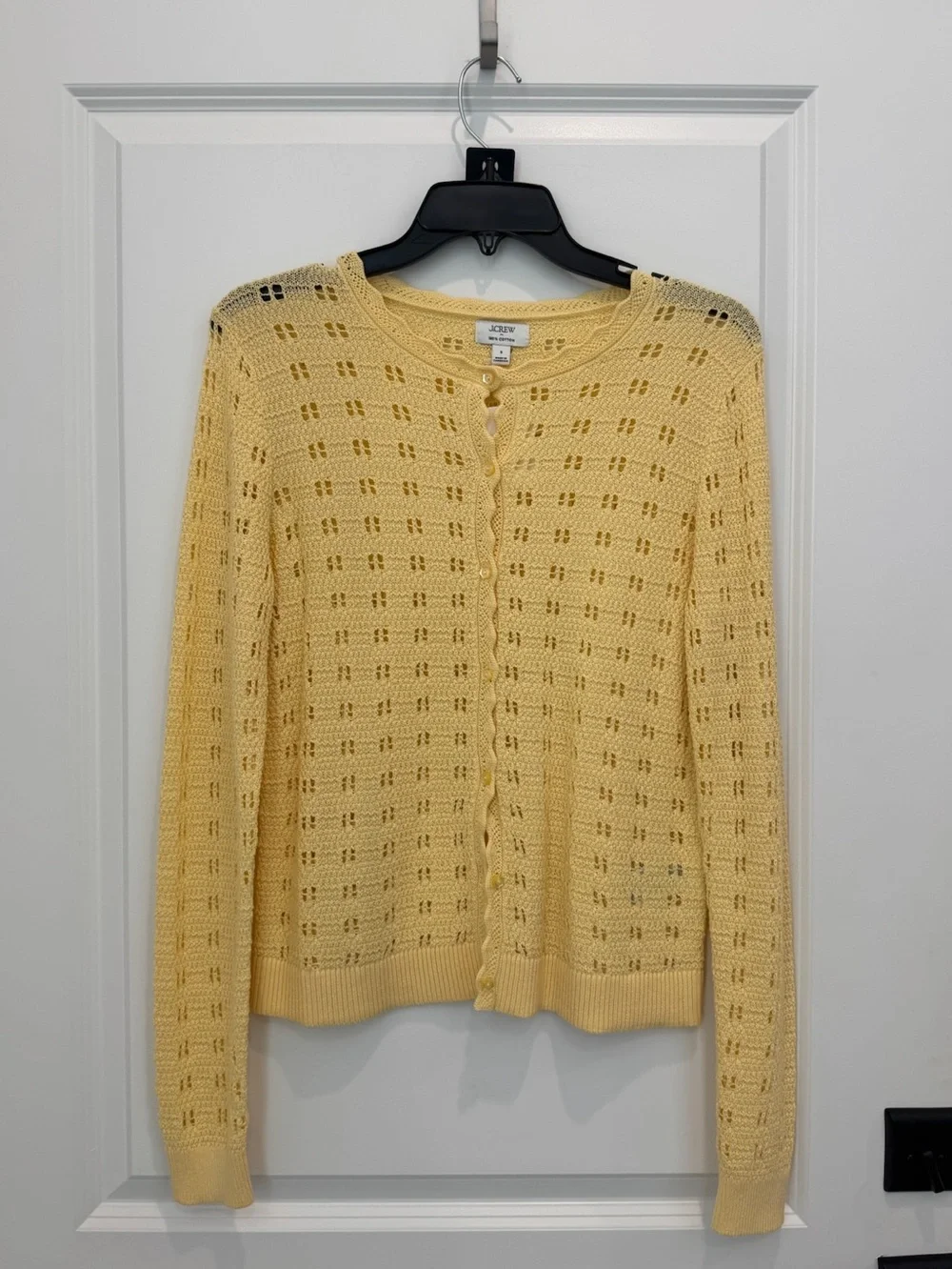 J. Crew Factory Yellow Pointelle cardigan